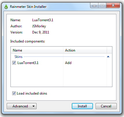 rmskin install Rainmeter